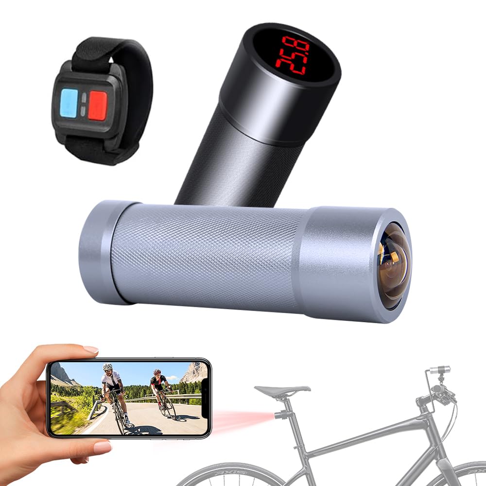 VSYSTO Obiettivo Fisheye HD 4K 170 gradi grandangolare fotocamera casco, Wi-Fi, termometro, visione notturna, supporta registrazione loop a lunga durata della batteria (U5X-PB)