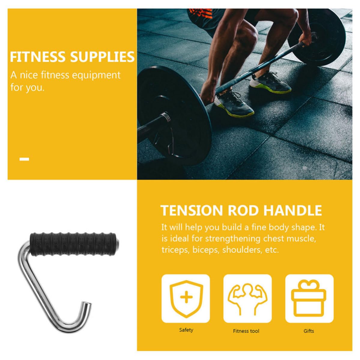 VICASKY Kensui Praktische Trainingsgriffe Fitness Griffe 2 Stück aus Stahl und Tpr für Bizeps und Rückenübungen für Kraftaufbau im Fitnessstudio und Hause