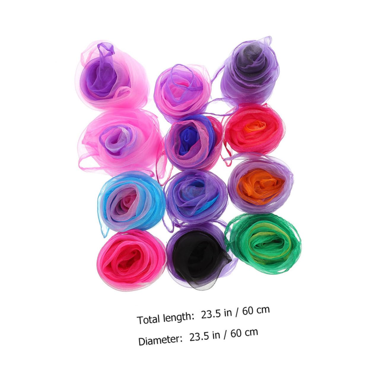 TOGEVAL Music Dance Scarves Decorative Juggling Scarves Solid Bandanas Play Square Scarves Stage Performance Scarves