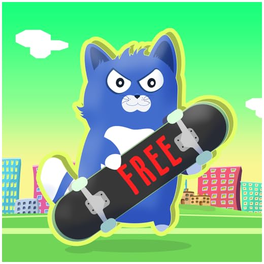 Little Kitty on a Skateboard : The Cat Skate Race Game Fun Simulator - Free Edition
