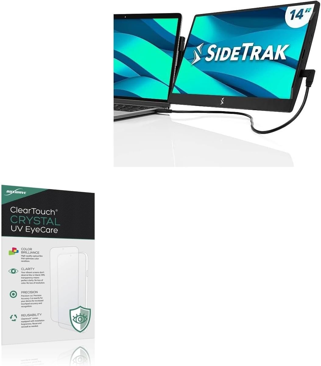 BoxWave Screen Protector Compatible With SideTrak Swivel FHD 14" - ClearTouch Crystal Anti-UV EyeCare (2-Pack), Filters out Harmful Blue Light Reduce Fatigue