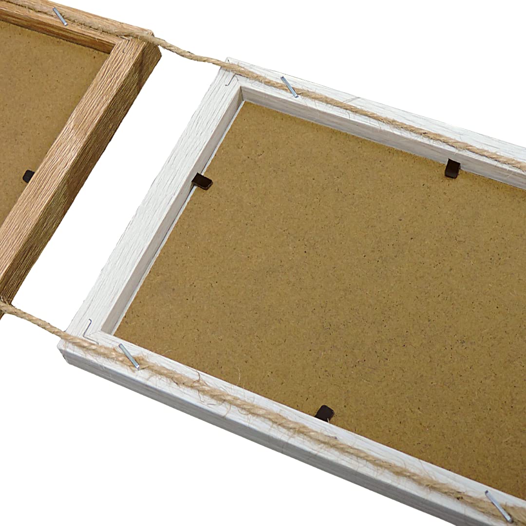 Portafoto Multiplo Da Parete In Legno – Striscia Per 3 Foto 10x15 Cm In Verticale, Ideale Per Decorazione Casa E Ricordi (Retro)