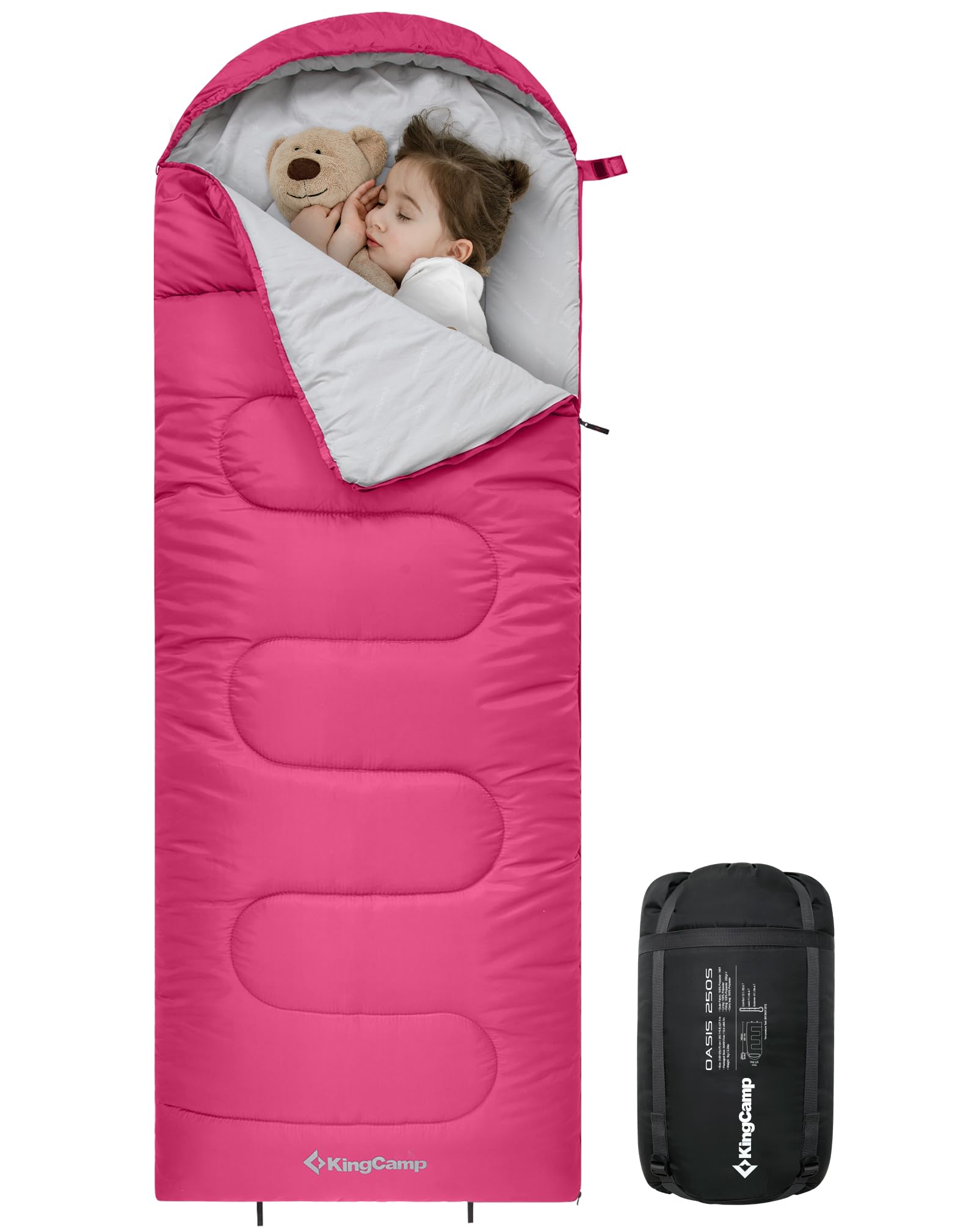 KingCamp Saco de Dormir Oasis 3-4 Estaciones Impermeable y Ligero para Camping (Niños y Adultos) - Conectable Izquierda/Derecha para Saco Doble, Ideal para Viajes y Actividades al Aire Libre — view 12