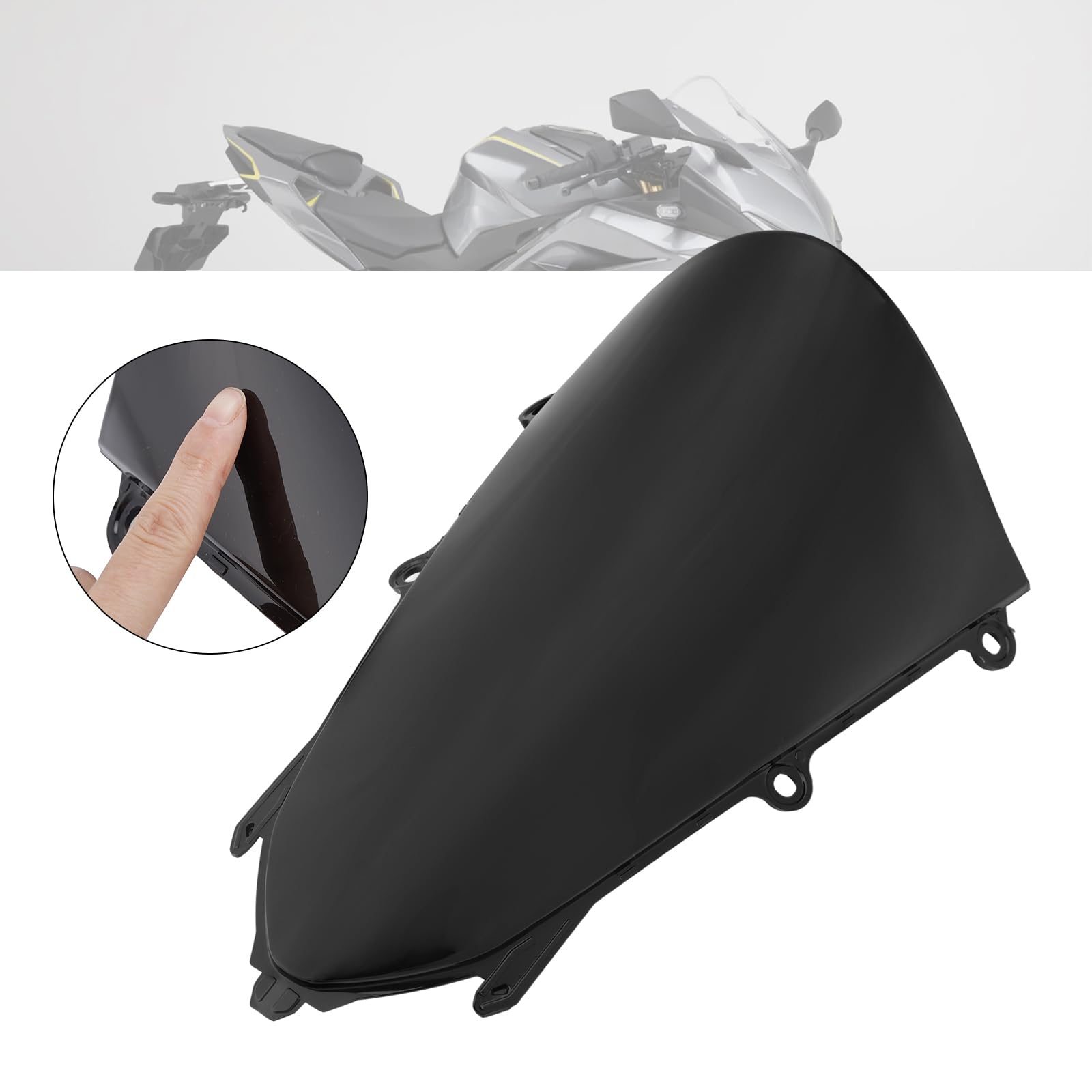 cbr250rr 2023-スモークスクリーン　6cmアップ アクリポイント スクリーン スモーク ストリート 高さ60mm