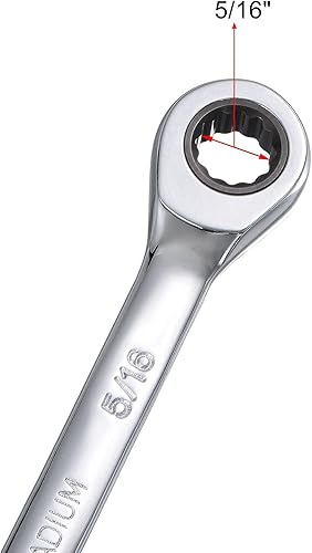 Miniatura 3 de uxcell Llave combinada de trinquete de 516 pulgadas SAE 72 dientes Herramientas de llave de trinquete de 12 puntos, Cr-V