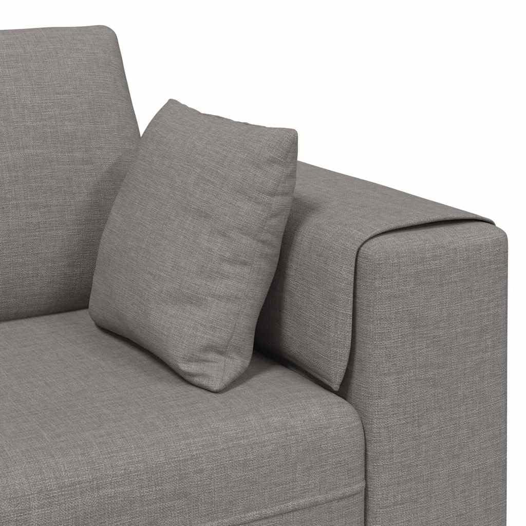Sofá de 4 plazas, color topo, 250 x 77 x 76 cm, de tela aterciopelada, con diseño transpirable y patas de madera estables, moderno, para salón, dormitorio, oficina