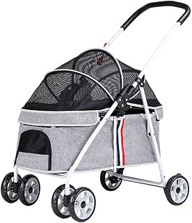 Carrinho de bebê para cães pequenos Carrinhos de passeio sem zíper para cães/gatos, Carrinhos para cães de estimação com entrada sem zíper para cães pequenos e médios até 20 kg, Carrinh