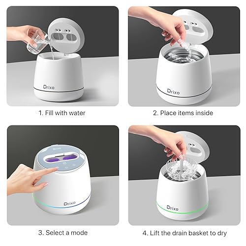 Miniatura 8 de Máquina ultrasónica del limpiador del retenedor de la vaina de la limpieza dental para la dentadura (verde)