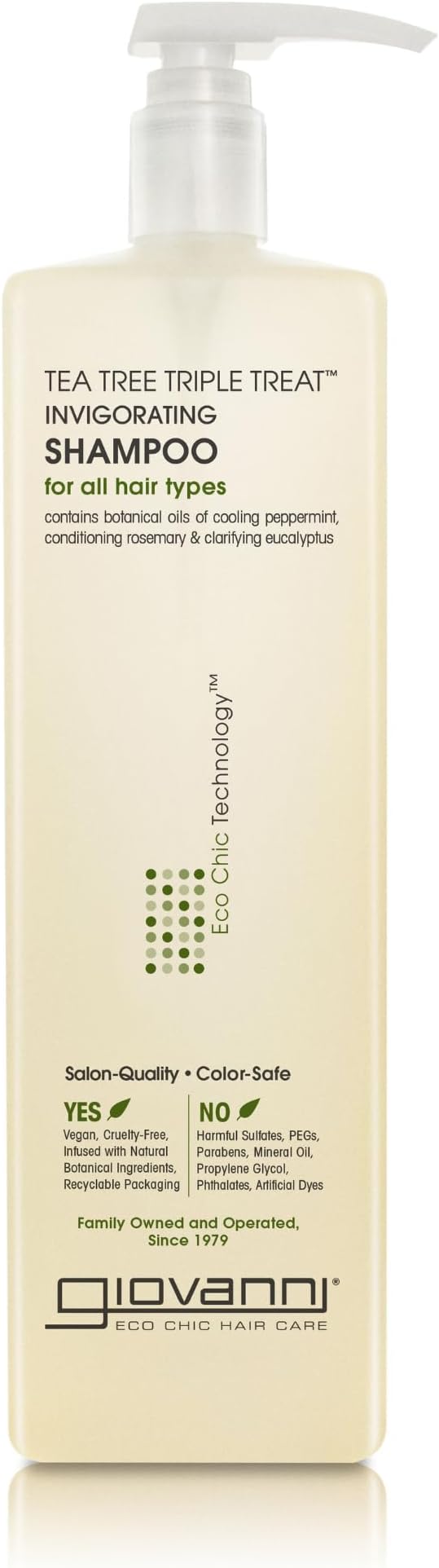 giovanni Tea Tree Triple Treatment Shampoo, 24.0 fl oz (710 ml), Organic, Moisturizing, Menthol