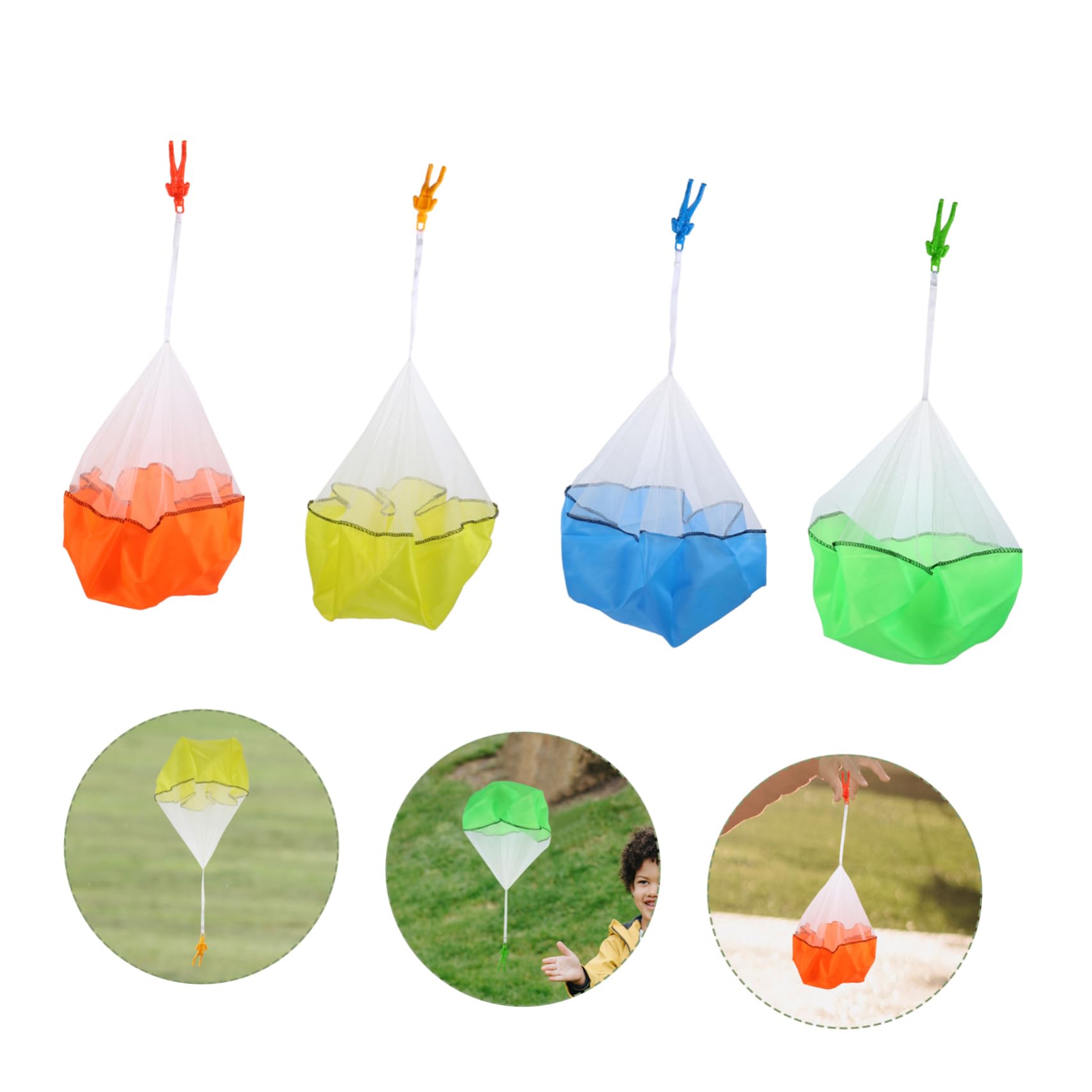 YARNOW Parachute Toy Set for Kids 6pcs Hand-Throw Soldier Parachute Outdoor Toys Random Style