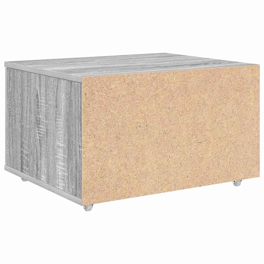 Cassettiera con ruote, colore grigio sonoma, 55 x 45 x 31 cm, mobile con ruote in legno con 1 cassetto, per casa, ufficio e camera da letto