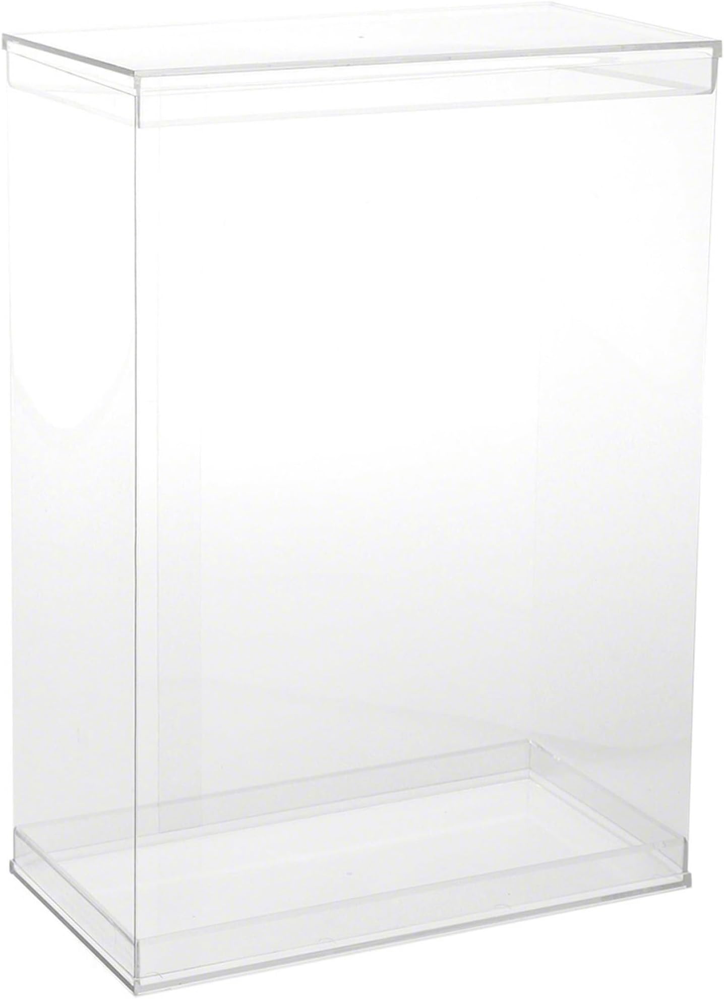 DollSafe Deluxe Clear Folding Display Case with Acrylic Top and Base for 11-12 inch Dolls or Action Figures, 9.5" W x 5" D x 13" H