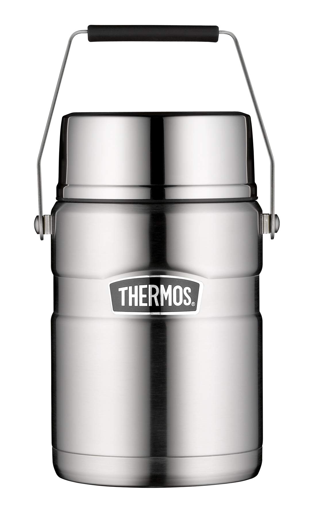 Thermos STAINLESS King Food JAR - Termo de acero inoxidable con inserciones y asa, 1,2 l, acero inoxidable, 12 horas de calor/24 h frío, para pasta, sopa, cereales, recipiente térmico para alimentos,