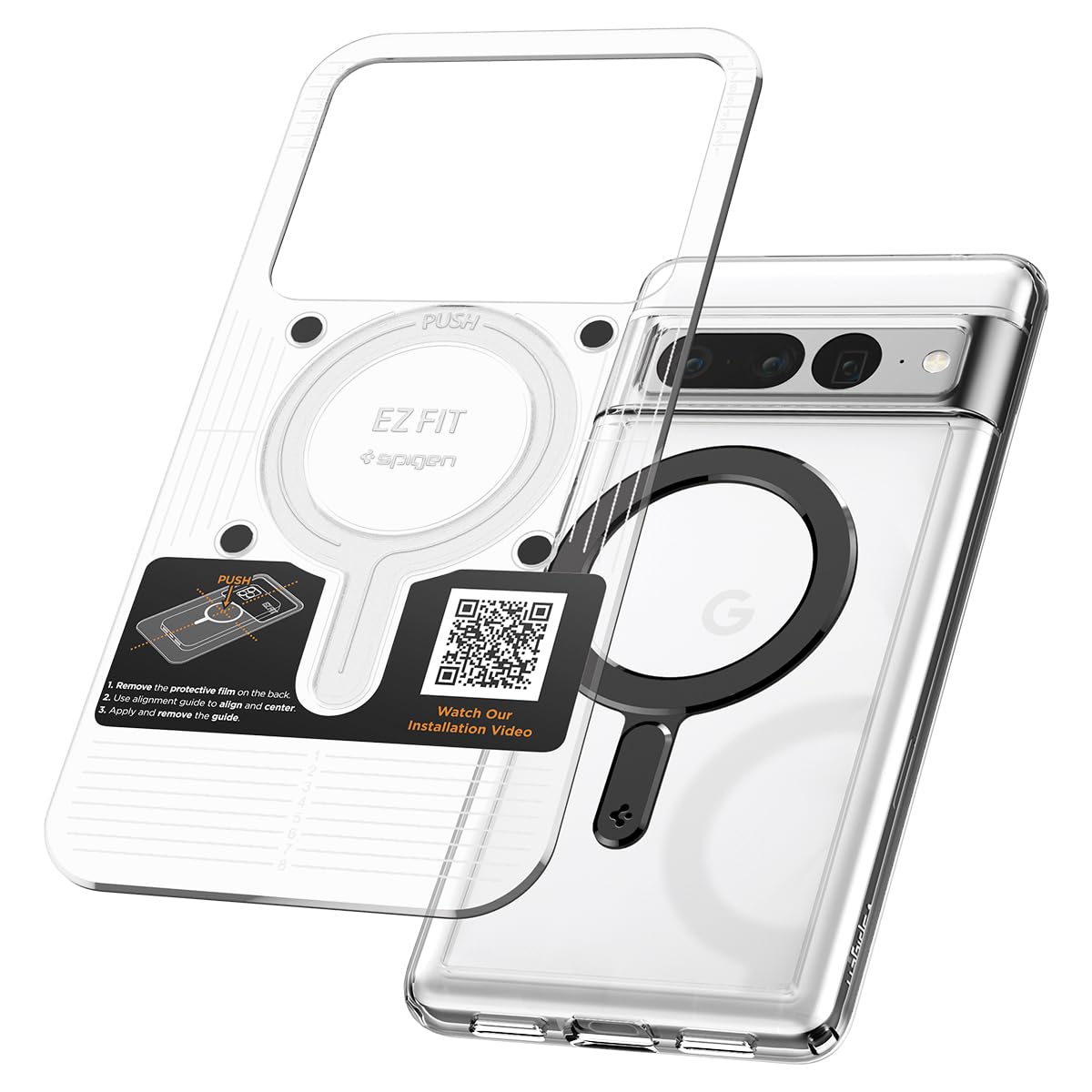 Spigen Magnetic Ring Plate Adapter Compatible with MagSafe & Pixelsnap Acc Wireless Charging Designed for iPhone 17/16/15/14/13/12/11 Pixel 10/9 Galaxy S25/Ultra/Edge/Plus Z Fold/Z Flip 7 - Black