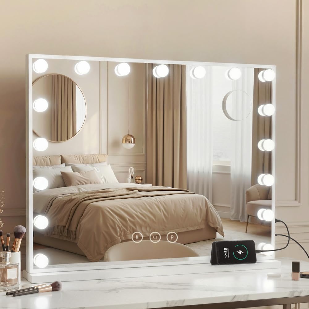 Amazon.com: Embellir Makeup Mirror, 80 x 58cm Hollywood Vanity