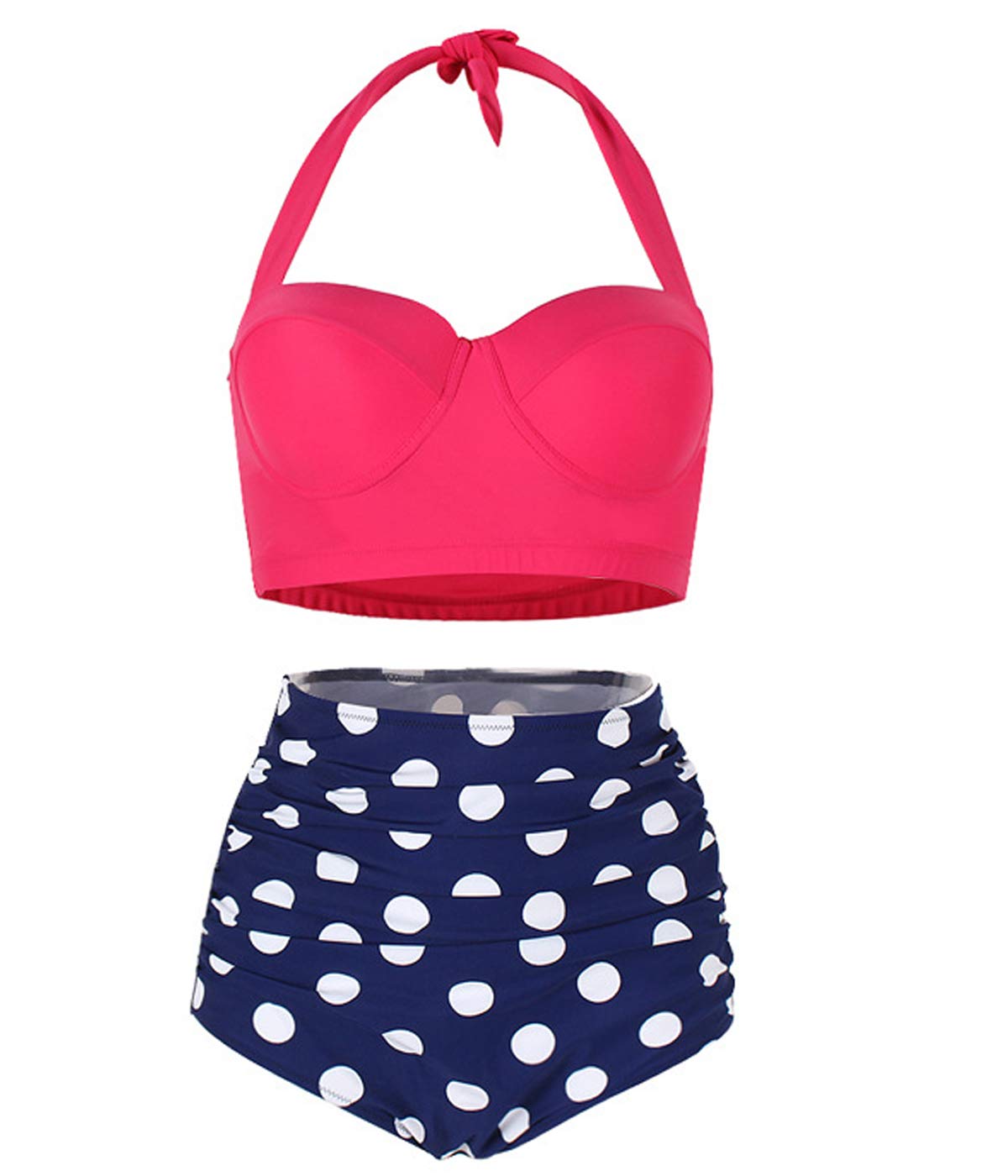 CNYY Vintage Polka Underwire High Waisted Swimsuit Bathing Suits Bikini