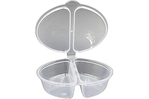 Individually Sealed Disposable Double Condiment Containers with Hinged Lid