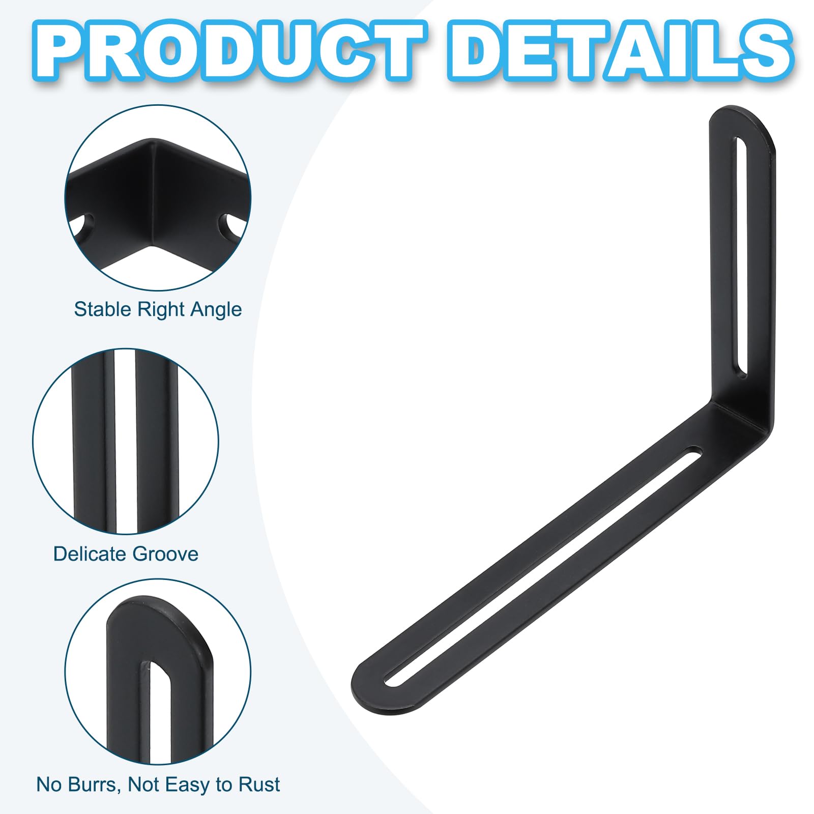PATIKIL 6 1/2" Adjustable L-Shape Corner Brace with Slot - Image 3