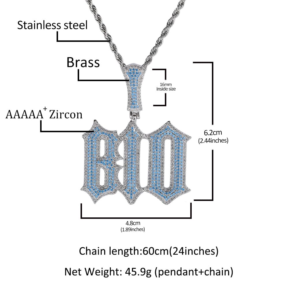 Collar con Nombre Personalizado Colorido Diamante Simulado Iced Out Cadena para Hombres Hip Hop Collar de Letras Personalizado Chapado en Oro de 18K Colgante de A-Z Nombre con Cadena de Tenis