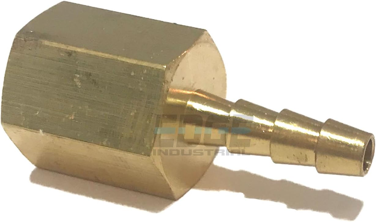 3/16" Hose ID to 1/4" Female NPT FNPT Straight Brass Fitting Fuel/AIR/Water/Oil/Gas/WOG (Qty 01)