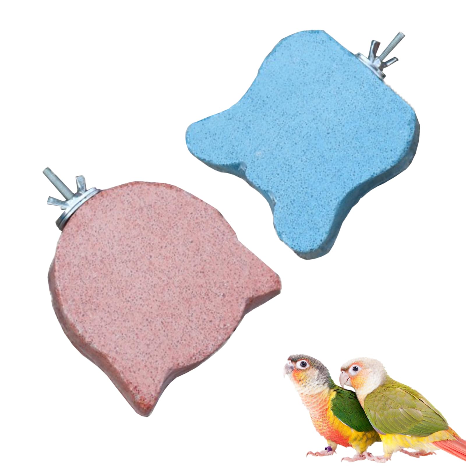 2 Pcs Bird Cage Grinding Platform Parrot Calcium Teeth Mouth Molar Grinding Stone Small Animals Beak Stone Climbing Ledge Teeth Grinding Beak Grinding