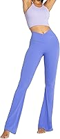 Vista 59 de Sunzel - Leggings acampanados para mujer, con control de abdomen, cintura cruzada y pierna ancha