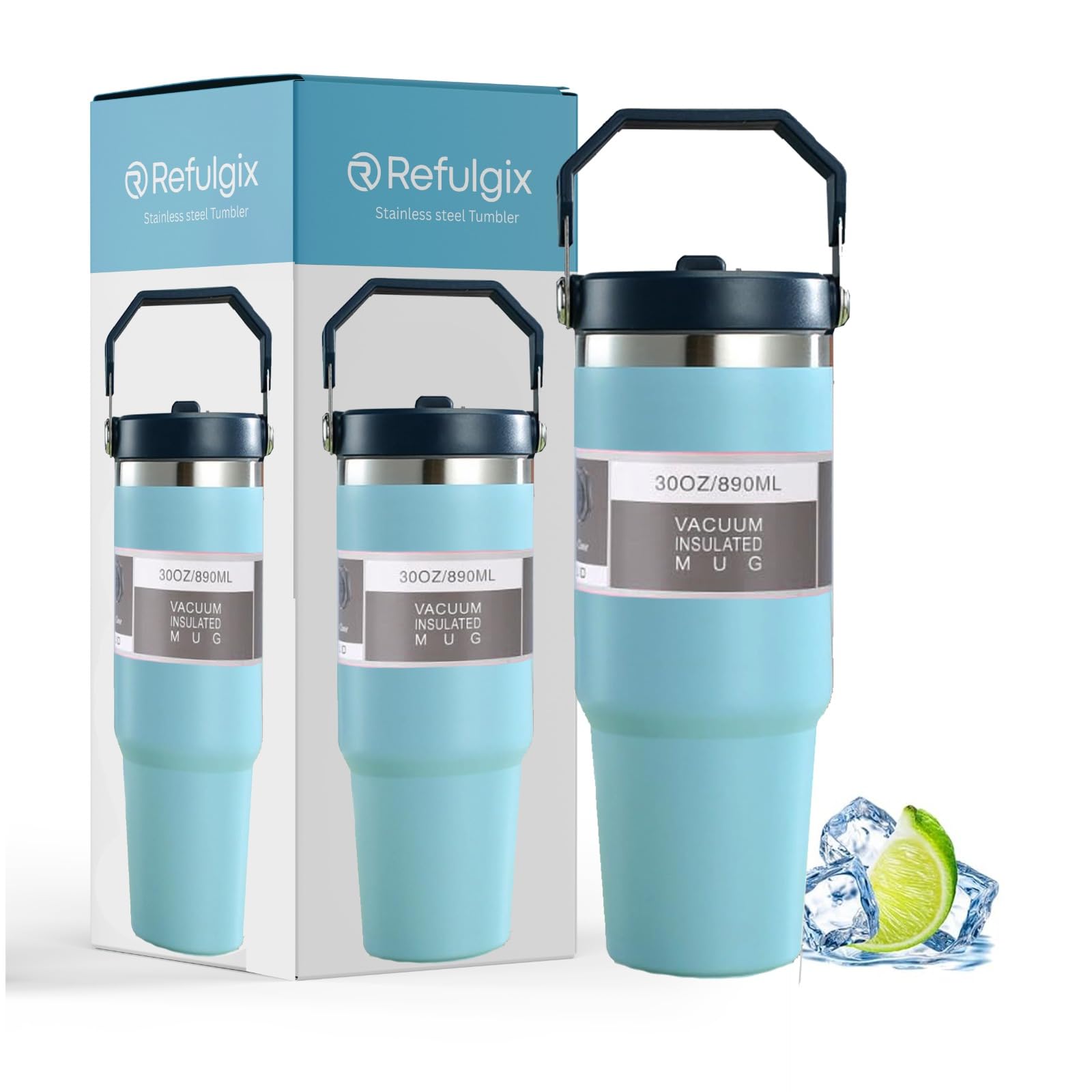 REFULGIX 900ML Stainless Steel Thermos Bottle | Double-Wall Vacuum Insulated for 7H Hot & 10H Cold | Leakproof Travel Flask with Flip Straw for Gym, Office & Outdoor (Assorted)