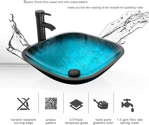 Miniatura 8 de Vanidad de baño gris 24, combo de fregadero de vidrio templado, fregadero de estilo, grifo de 1.5 GPM de bronce aceitado, tocador de baño con cuenco