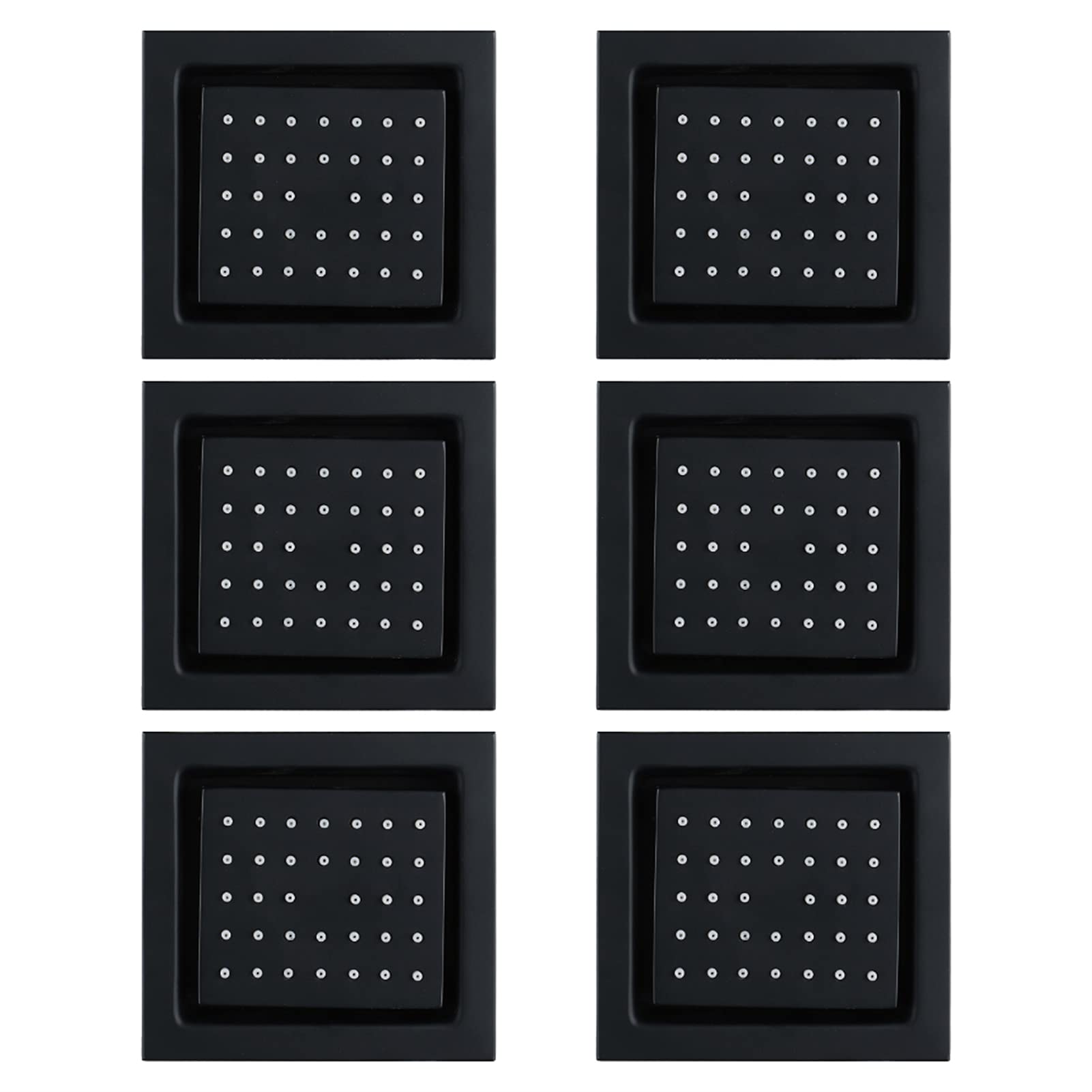Ensemble de douche noir complet 6 pièces avec pomme de douche murale et jet latéral encastré spa