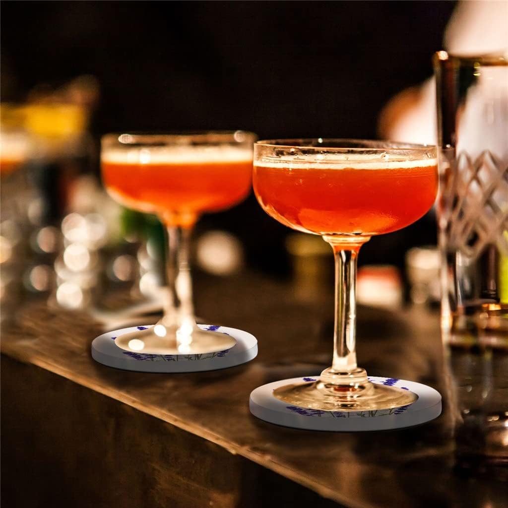 Lavender Coasters Waterproof Tea Cup Mat Christmas Home Decor Coffee Table Ceramic