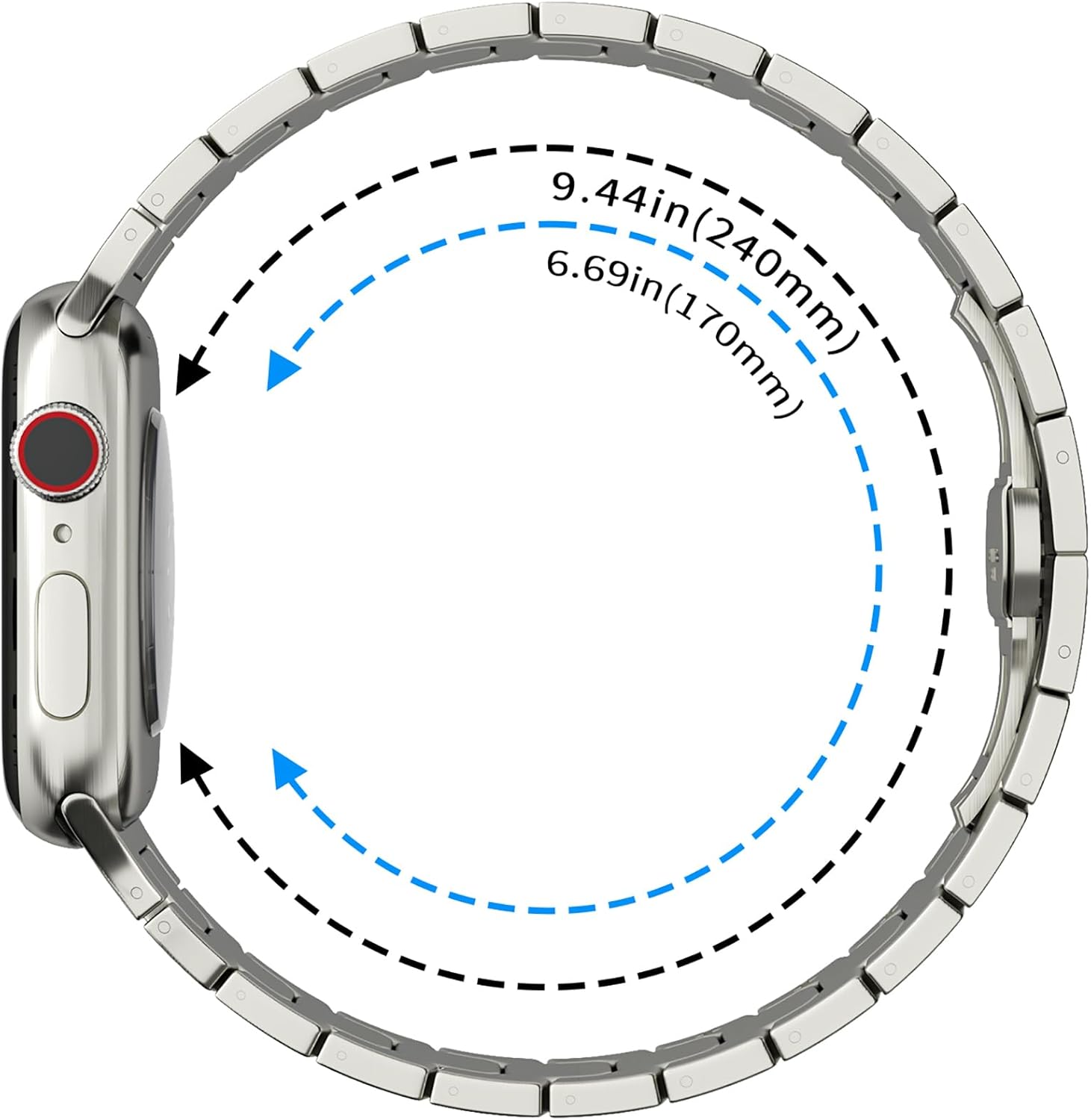 Compatible with Apple Watch Band 49mm 45mm 44mm 42mm 38mm 40mm 41mm, Metal Strap with Butterfly Folding Clasp for iWatch Ultra Series 10/9/8/7/6/5/4/3/2/1/SE Men