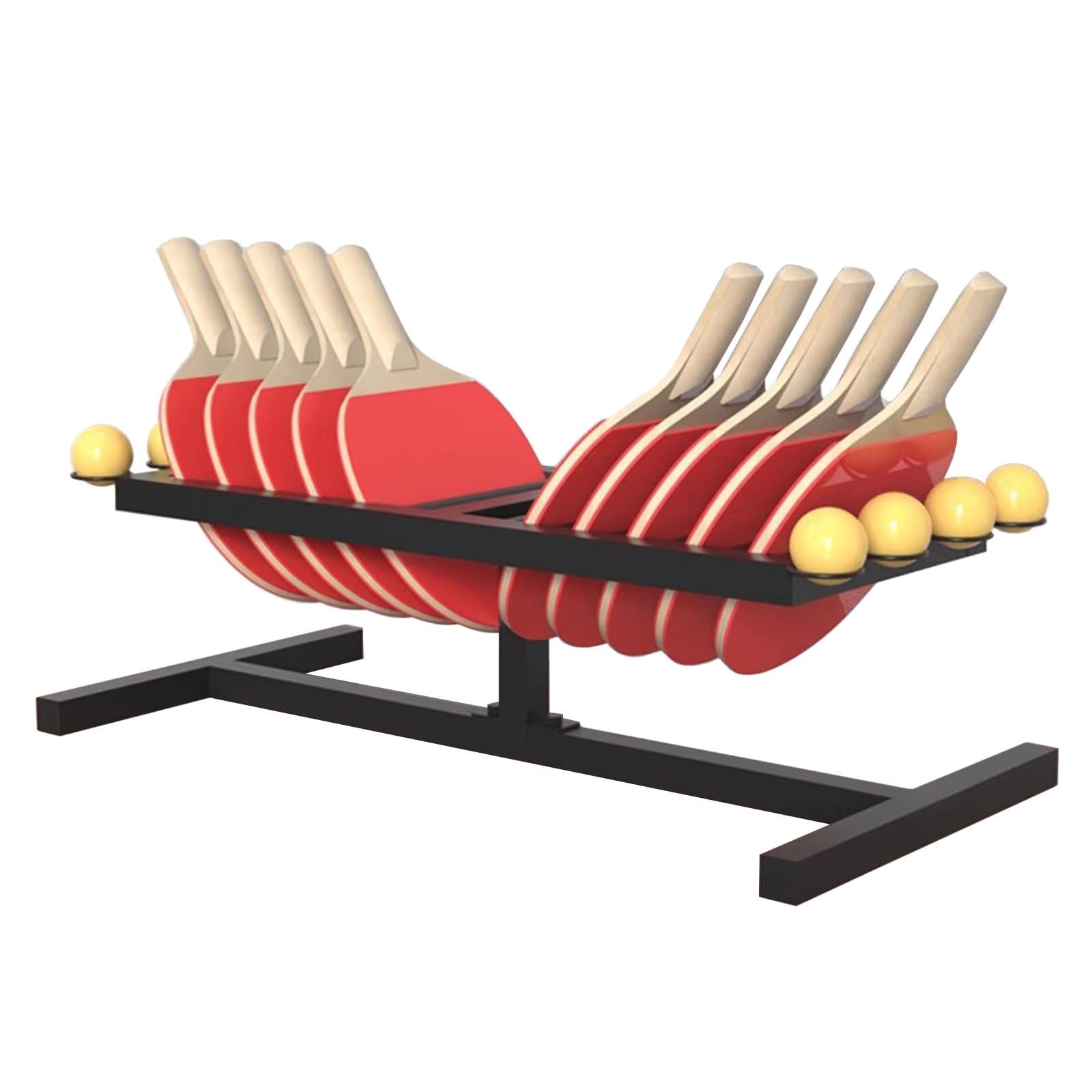 Ping Pong Red de Contención Soporte De Escritorio Para Exhibición De 10 Raquetas De Tenis De Mesa, Estante De Almacenamiento Portátil De 8 Metak De Ping Pong Para Oficina, Sala De Descanso, Apartament