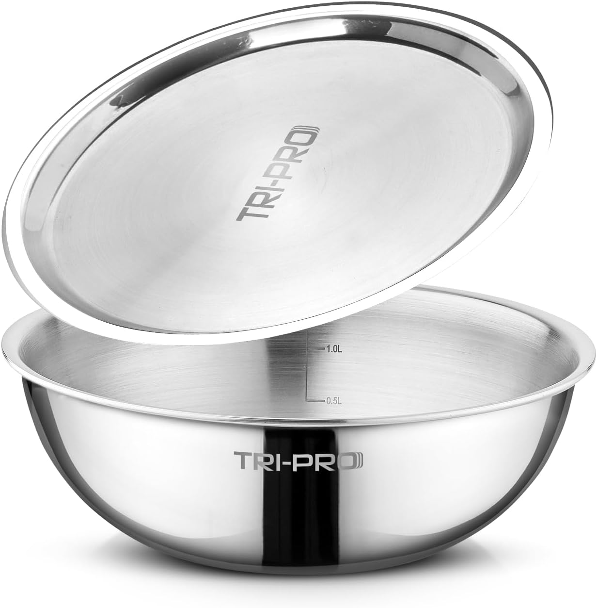 TriPro Tri-Ply Stainless Steel Cook and Serve 24cm (3L) Tasla/Tasra Kadai with Stainless Steel Lid, Less Oil Use, Healthy Cooking, Heavy Bottom, Easy to Clean - Induction and Gas Stove Ready