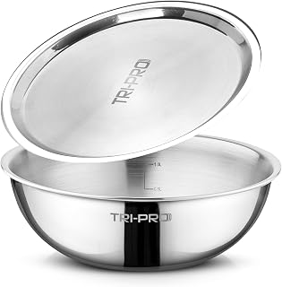 BERGNER TriPro Tri-Ply Stainless Steel Cook and Serve 22cm (2.5 L) Tasla/Tasra Kadai with Stainless Steel Lid, Less Oil Use, Healthy Cooking, Easy to Clean - Induction and Gas Stove Ready