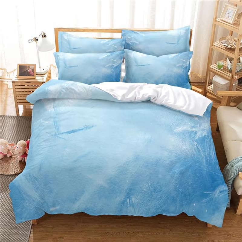 Housse de couette 240x260 cm contre les draps qui glissent : ensemble de lit 3 pièces uni et stable