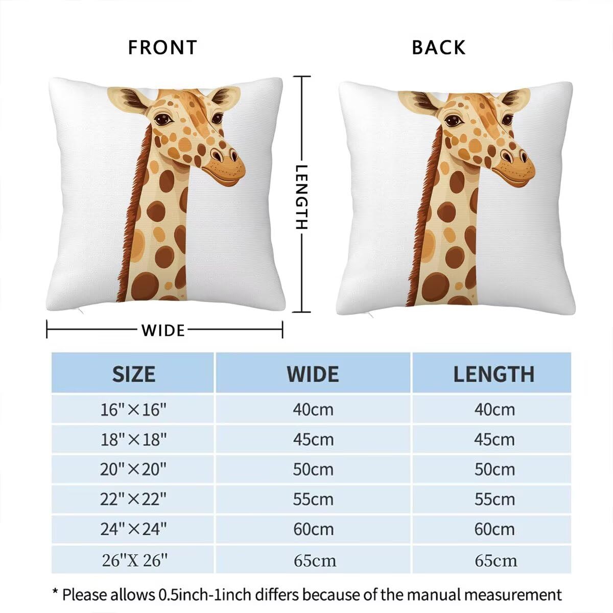 Federe Cuscini Divano 60x60 cm, Bianco Cuscini per Divano, Velluto Federe Cuscino Letto Impermeabili Set da 4, Copricuscini Giraffa Motivo con Cerniera Invisibile Design per Sofá, Regalo Donna F-85