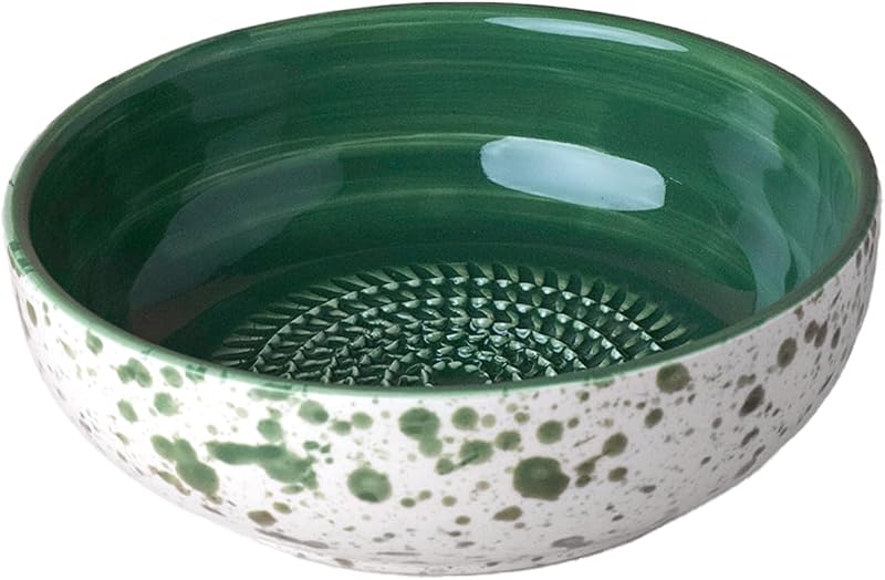 Handmade Ceramic Grater Plate Decorative Design Kitchen Utensil Functional Art Craft Tableware (Jade, Medium)