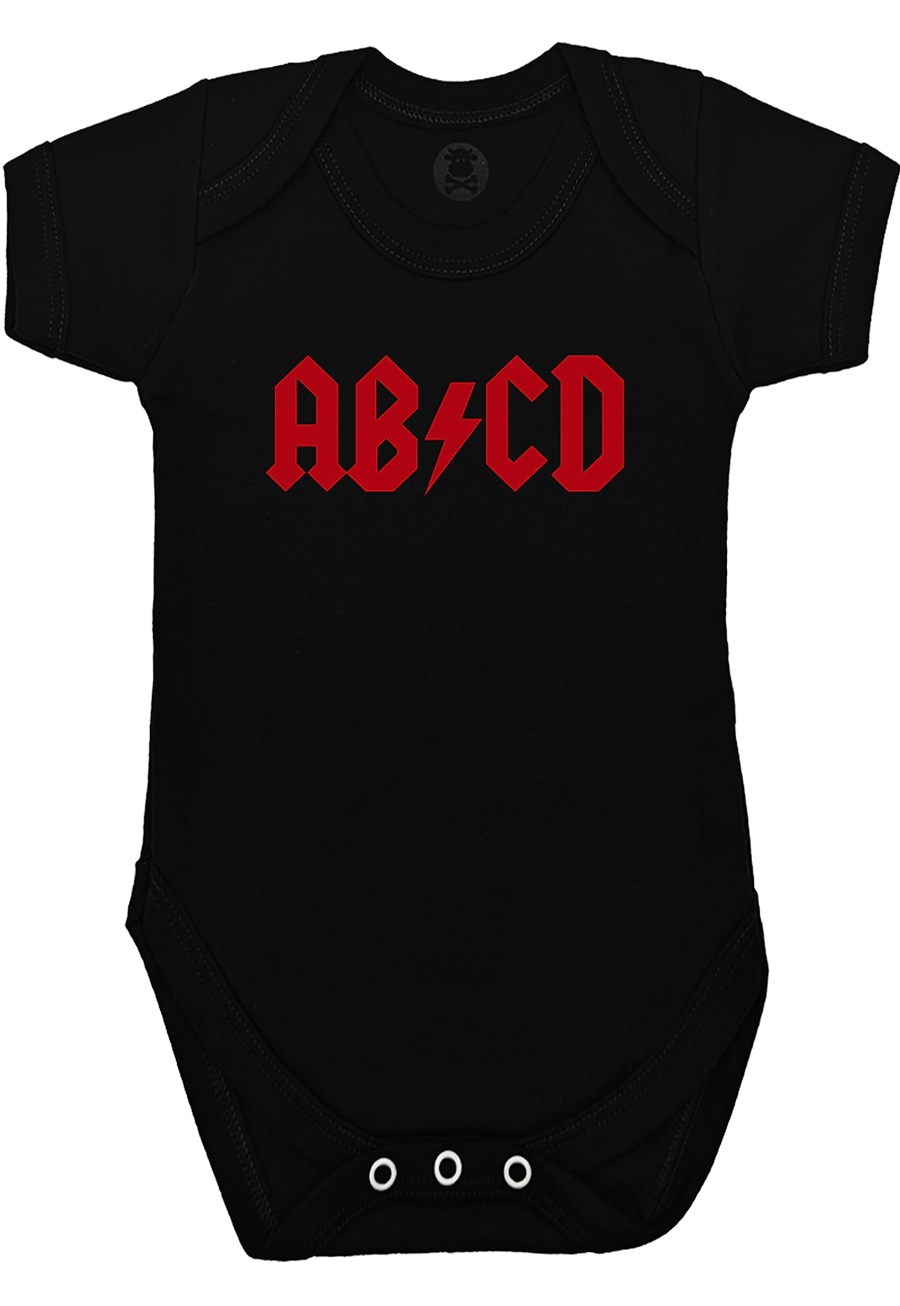 Baby Moo's AB/CD ROCK N ROLL Baby Grow for Boys or Girls | Cool Rock Band Inspired Metal Baby Bodysuit - Unique New Baby or Parents Gift UK