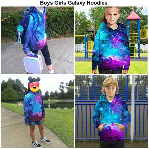 Aideaone Galaxy Hoodies For Kids 3D Print Boys Cool Jacket Sports Hooded Sweatshirt Winter Blouse 8-10T #TOP3