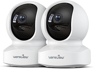wansview Câmara de Vigilância WiFi Interior - Câmaras de Vigilância Doméstica WiFi 2K 360° para Cães, Seguimento de Movimento, Deteção Humana, Gravação Contínua, Áudio Bidirecional