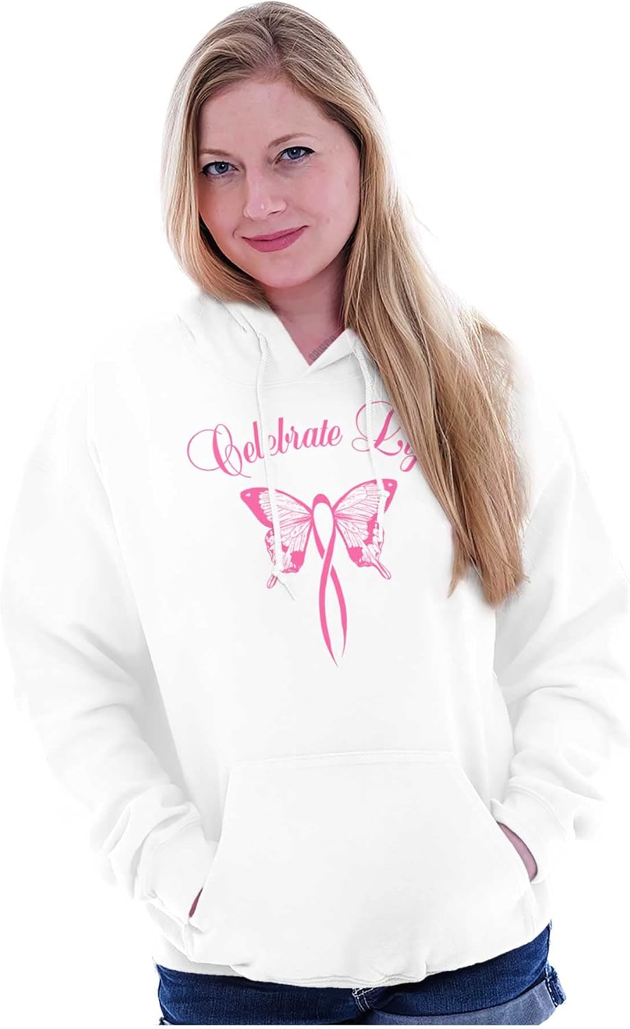 Classic Teaze Celebrate Life Breast Cancer Support Hoodie Sweatshirt Women
