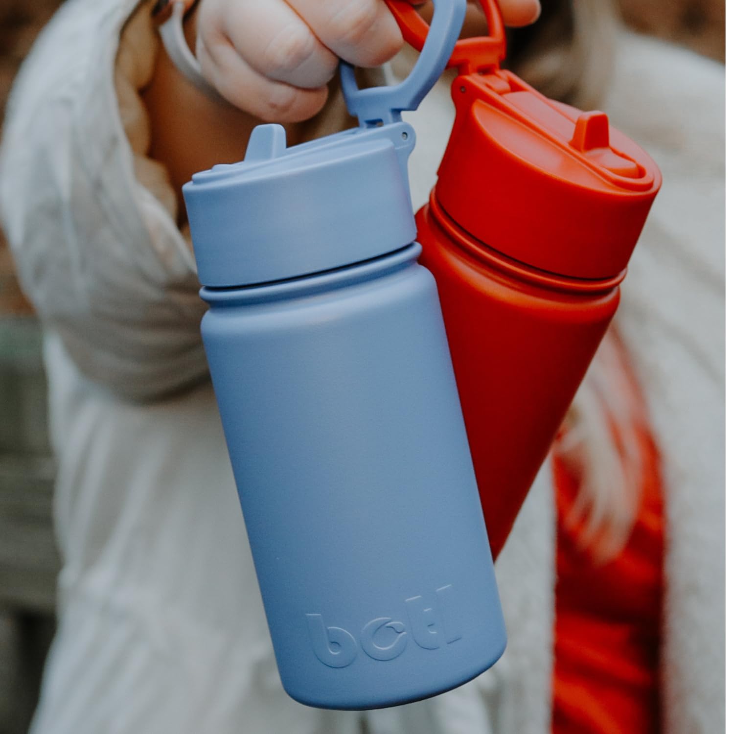 onegreenbottle 400ml Insulated Stainless Steel Water Bottle, Leakproof Vacuum Flask with Straw Lid & Carry Handle - Image 2