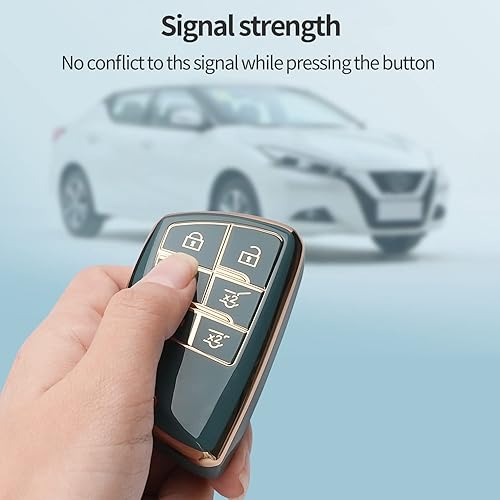 Miniatura 5 de Funda para llavero Chevrolet compatible con GMC Silverado Sierra 1500 2500HD 3500HD 2021-2025 (color blanco vory, 6 botones)