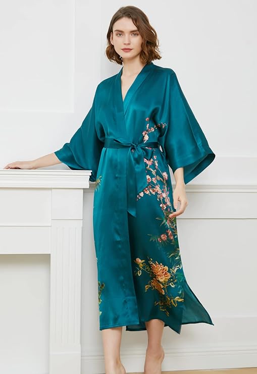 Kimono long en soir Femme bleu