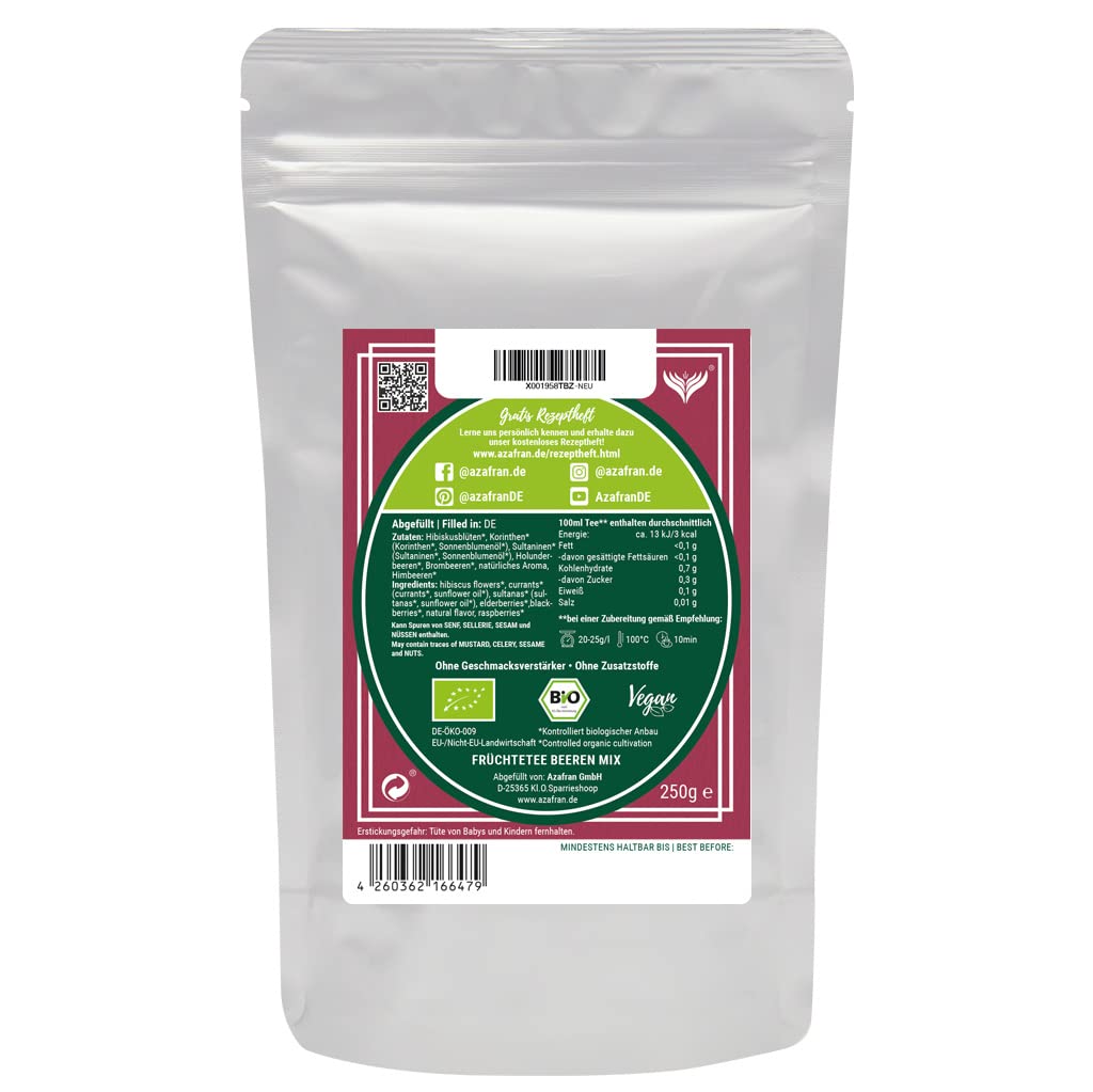 Azafran BIO Früchtetee Rote Beeren Mix lose 1kg