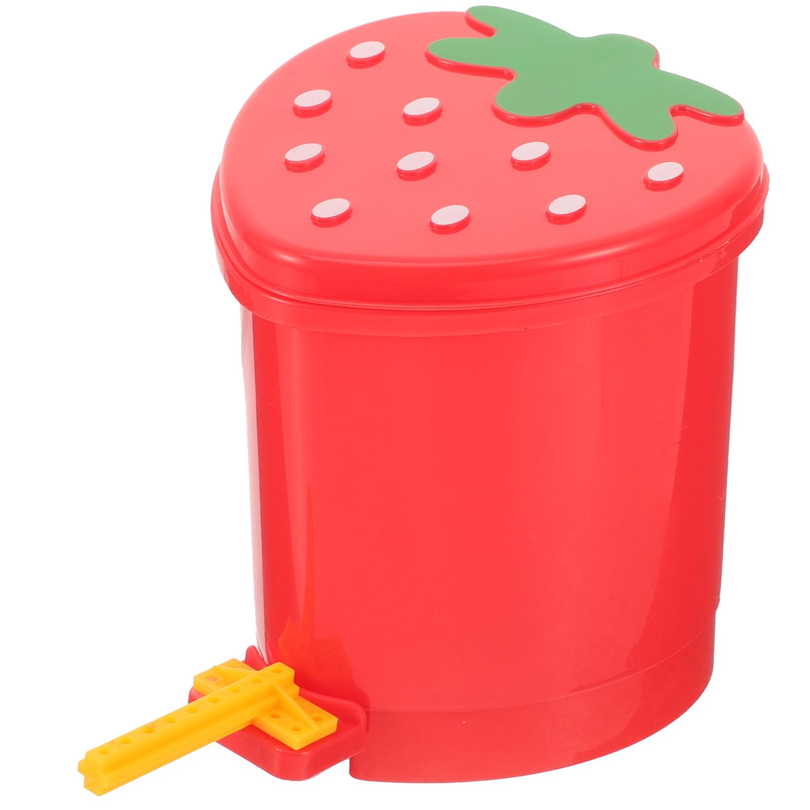 TEHAUX Fruit-Themed Mini Desktop Trash Bin with Lid Small Portable Wastebasket for Office Car Kitchen Cute Decorative Rubbish