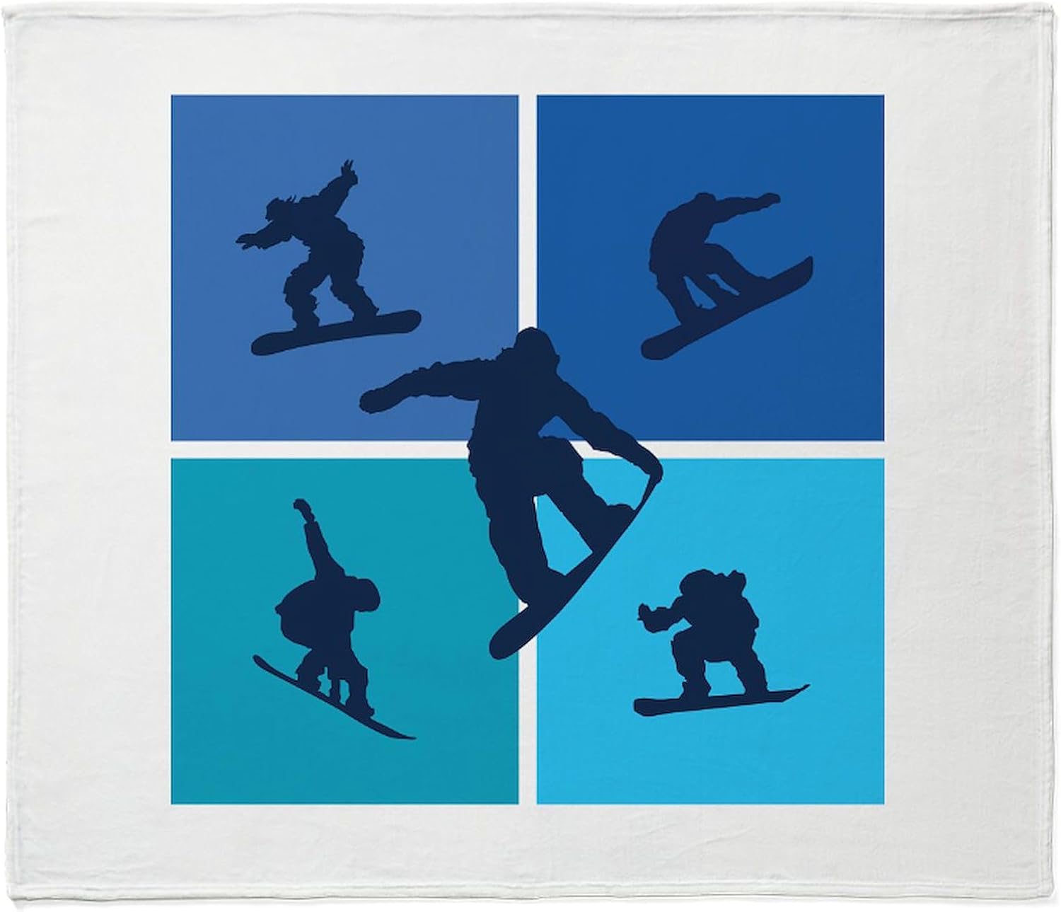 CafePress Snowboarder in Edgy Snow Storm Throw Blanket Super Soft Fleece Plush Throw Blanket, 60"x50"
