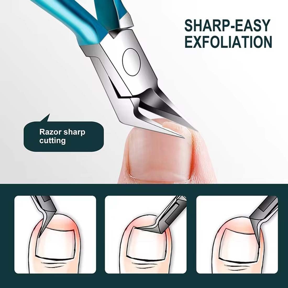 Professionelle Zehennägel für dicke eingewachsene Nägel Weite Öffnung rutschfeste lange Griff Zehennägel Cutter Trimmer,Libiyi Outfany Easylip Easy Clip, Sherum Dotmalls Outfany Easylip (3 Color)