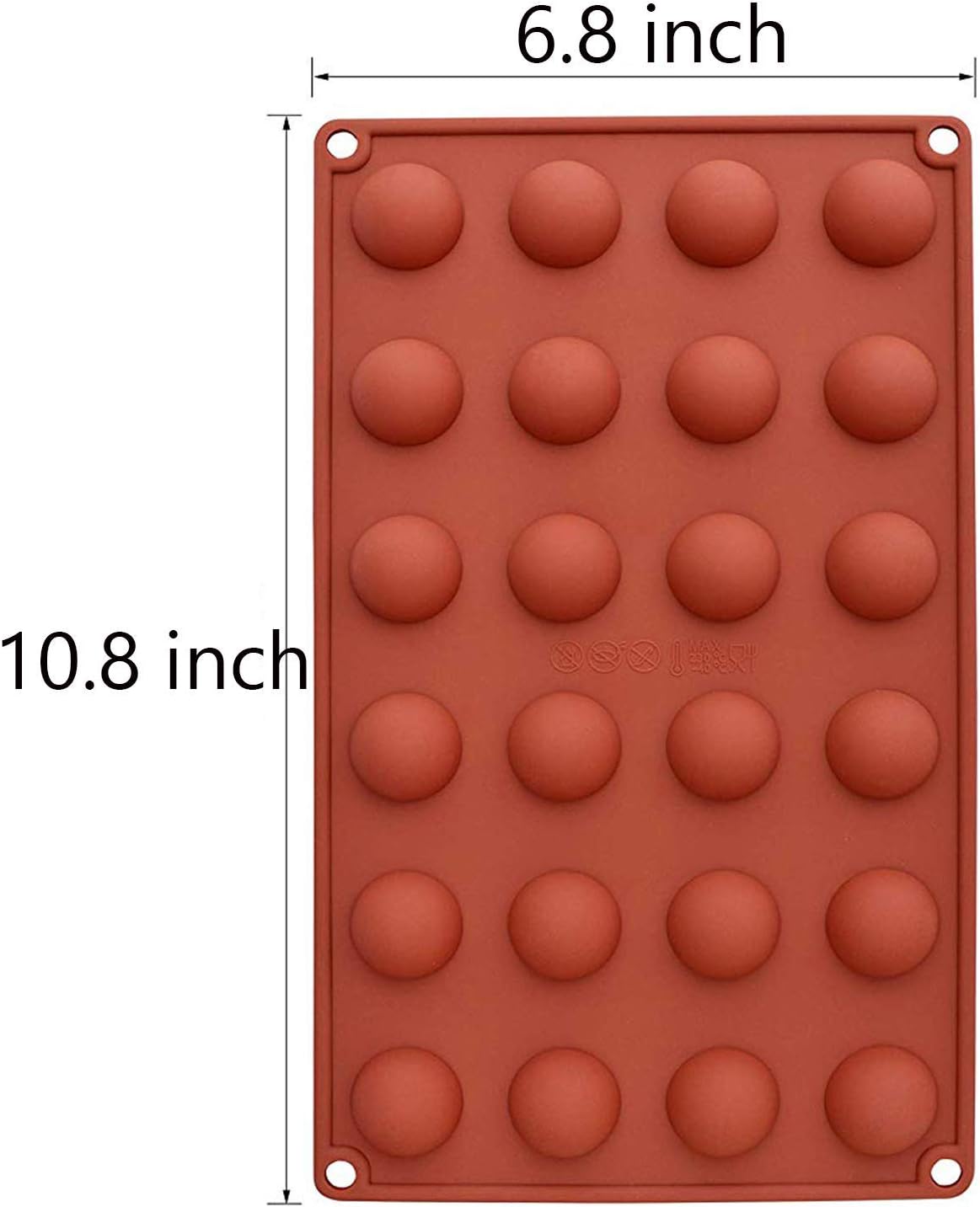 2PCS Silicon Chocolate Mold Mini Hemisphere Half Round Shapes 24 holes.