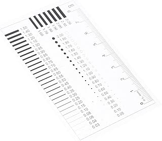 DECHOUS 透明プラスチック製胸卡量规尺 高精欠陥検出用フィルムルーラー 測定簡単 観察しやすい透明設計 耐摩耗性で長持ちの精密直径欠陥